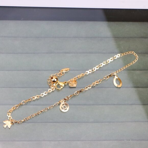 "Trendy Rose Gold Anklet with Charms, XPAL1043 - Picture 11 of 12